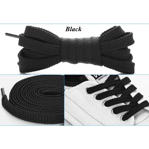 1 par de cordones de zapatos gruesos clásicos, cordones de zapatos planos sólidos para atletismo, cordones de zapatillas para correr, zapatos, botas, cordones de 0,8 CM de ancho, cordón de 140cm Gao Jinjia LED