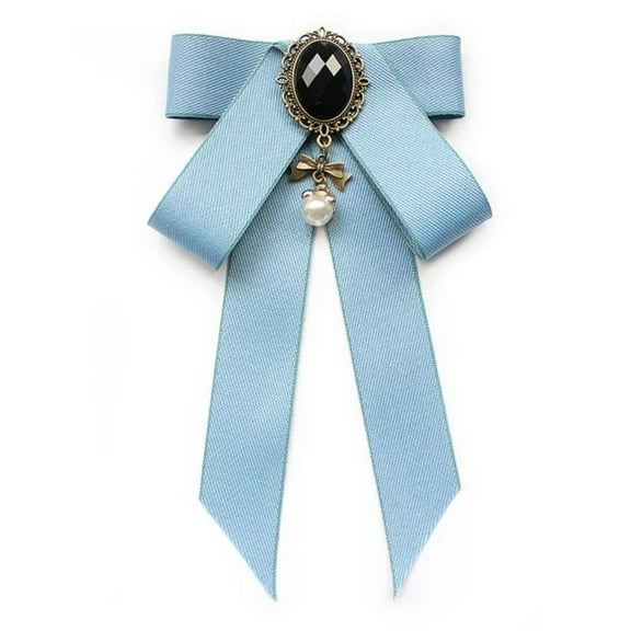 New Fashion Neck Decoration Alloy Jewelry Accessories Bowknot Brooches Necktie Shirt Collar Pin Bow Tie Crystal Rhinestone Bowtie LIGHT BLUE