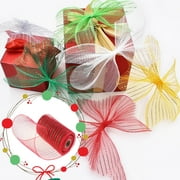 Ruidigrace Poly Mesh Ribbon With Metallic Foil Each Roll For Wreaths Swags Bows Wrapping And Decorating