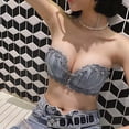 thumbnail image 2 of Aayomet Bralettes for Women Lace Set: Small Chest Enhancing Gathering & Anti Sagging Bra With Side Breast Control Sexy (Blue, C), 2 of 4