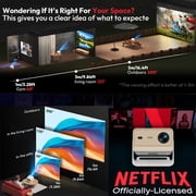 XGODY N6 Pro 1080P Netflix Licensed 700 ANSI Smart Projector with Wifi and Bluetooth,Aspect Ratio16:9 for Home Theater/Outdoor,1.3KG Light Gold,1Count