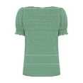 thumbnail image 4 of Wowcloth Women's Casual Short Sleeve T-shirt with Striped Print, Square Neck for Daily Wear, 4 of 5