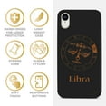 thumbnail image 4 of Wood phone case for iPhone XR compatible protective cell phone cover shockproof slim fit laser engraved Libra Sign design Black wood case for Men & Women by CaseYard, 4 of 7