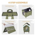 thumbnail image 6 of Bestier Outdoor Cat House,Weatherproof Insulated Feral Cat Shelter with Removable Cushion and Escape Door,Green,Small, 6 of 9