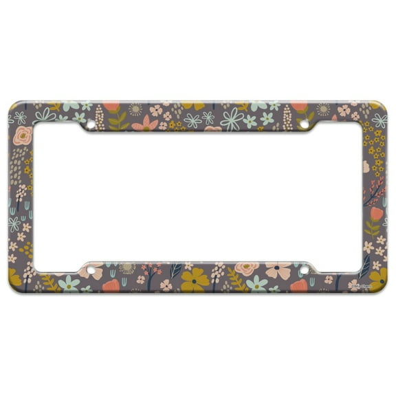 Mimi Flowers Floral Garden License Plate Tag Frame