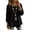 hgg129-Black, variant on Ounisa Women's Ruched Crew Neck Long Sleeve Pullover Top, Soft Draped Feminine Blouse with Flattering Gather Detail and Flowy Fabric