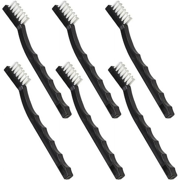 Nanoskin 6-Pack Toothbrush Style Brushes - Professional Detailing Brush Set, Car Interior and Upholstery Cleaning, Durable Nylon Bristles, Precision Automotive Cleaning, Essential Detailer's Toolkit