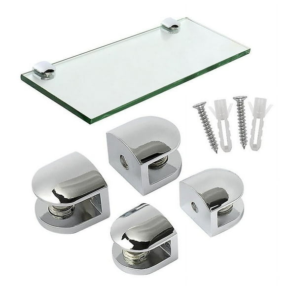 8 Pcs Glass Clamp Bracket Zinc Alloy Adjustable Fixings Bracket For 6-8mm Thick Glass Shelves