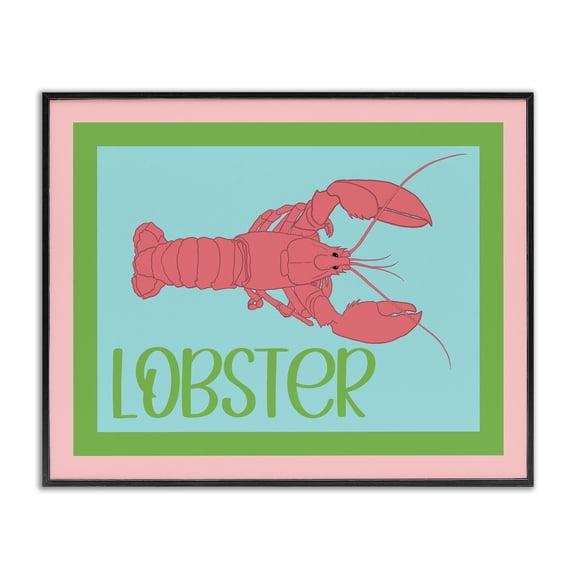 Stupell Industries Coastal Coastal Cuisine Lobster Black Framed Giclee Art, 14 x 11, by Christine Becker