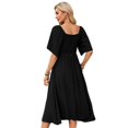 thumbnail image 5 of Baywell Summer Dress for Women 2024 Casual Short Sleeve Bow Tie V Neck Ruffle Maxi Flowy Dresses High Waist Midi Dresses Black L, 5 of 5