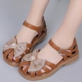 thumbnail image 2 of NOKIO Girls' Closed Toe Mary Janes Kids Boho Sandals Kids Summer Sandals Girls' T-Strap Sandals Children Shoes Flat Sandals Hollow Beach Shoes Fashion Soft Sole Girls Boys Casual Sandals, 2 of 7