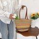 thumbnail image 2 of Bolso de paja tipo hobo para mujer, bolso de hombro tejido, bolso de mano para playa, de verano, bolso hecho a mano, 2 of 5