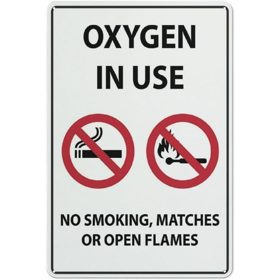 Oxygen In Use Sign 8X12 Inch Rust Free Aluminum Easy To Read Sturdy Keep Out Outdoor Metal Signs For Home Farm Yard