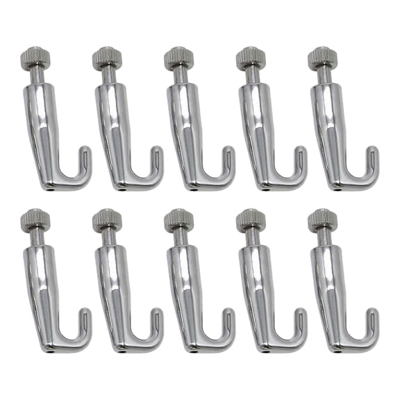 Set of 10 Slide Locking Artwork Hooks Wire Rope Metal Photo Hooks Stainless Steel Picture Frame Hangers