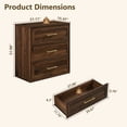 thumbnail image 6 of IFMUST Modern Nightstand, 18" Arched Panel 3 Drawers Wood Side Table with Charging Station, Wood Square Bedside End Table for Bedroom Living Room, Brown, 6 of 6