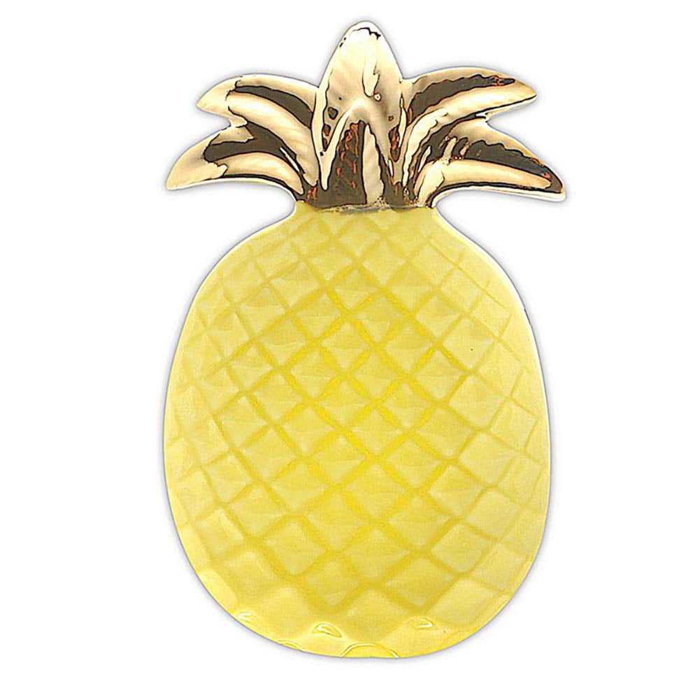 Pineapple Ceramic Decorative Plate Yellow