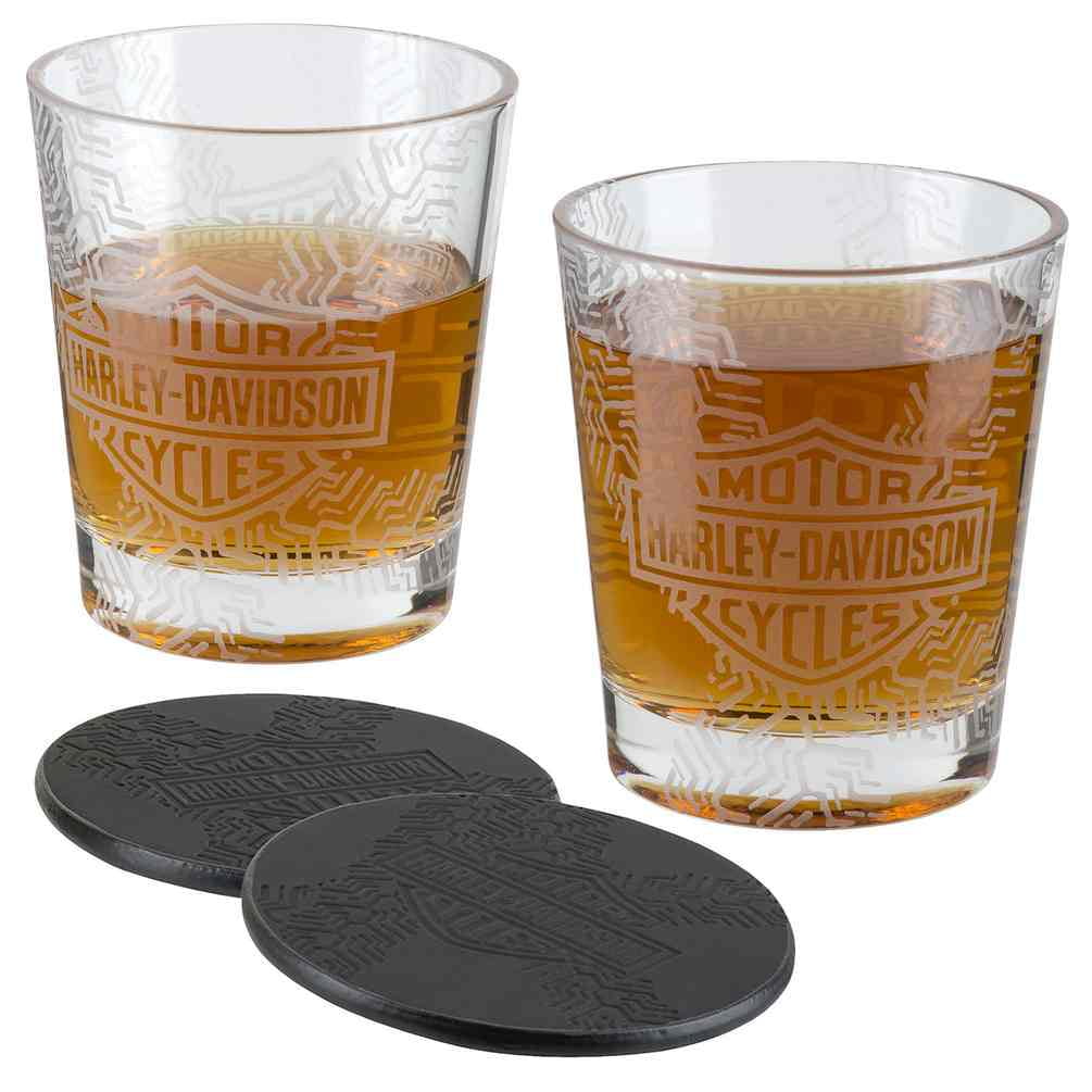 HarleyDavidson Tire Tread Double Old Fashioned Set 14 oz. HDX98710