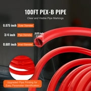 SKYSHALO PEX Tubing 3/4 Inch, 100 Ft Length, PEX-B Flexible Water Pipe for Drinking Water, Suitable for Hot/Cold Water Plumbing, Includes Free Cutter & Clamps, Red