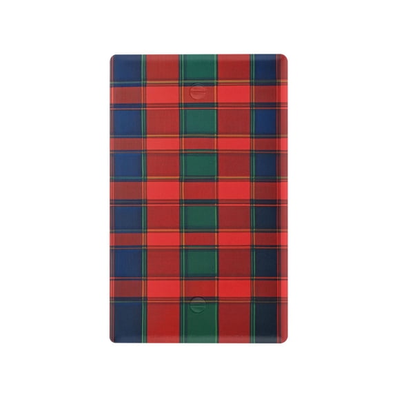 Yayeee Blank Wall Plate Cover 1-Gang 4.5"x2.7" Home Unused Decorative Outlet, Red and Blue Pattern