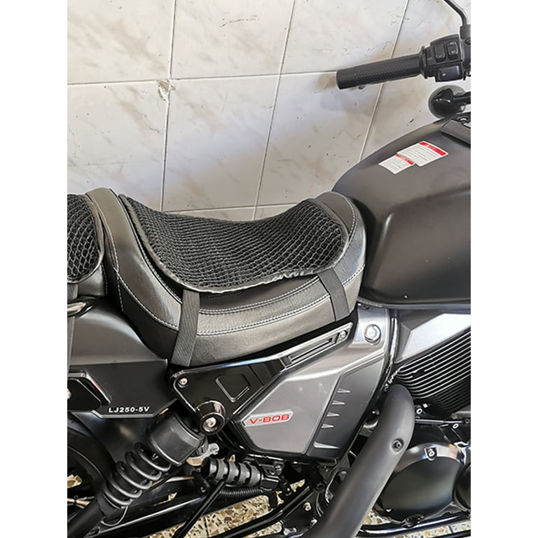 Jytue Motorcycle Seat Cushion Cover Motorbike Cool Seat Cushion Pad Adjustable 3D Breathable Mesh Motorbike Seat Pad Anti-Slip Quick-drying Protective