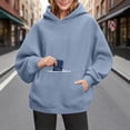 thumbnail image 2 of CAIVO Long Sleeve Hoodies For Women Cozy Relaxed Fit Hooded Sweatshirt With Front Pockets Casual Winter Pullover Solid Color Running Tops, 2 of 7