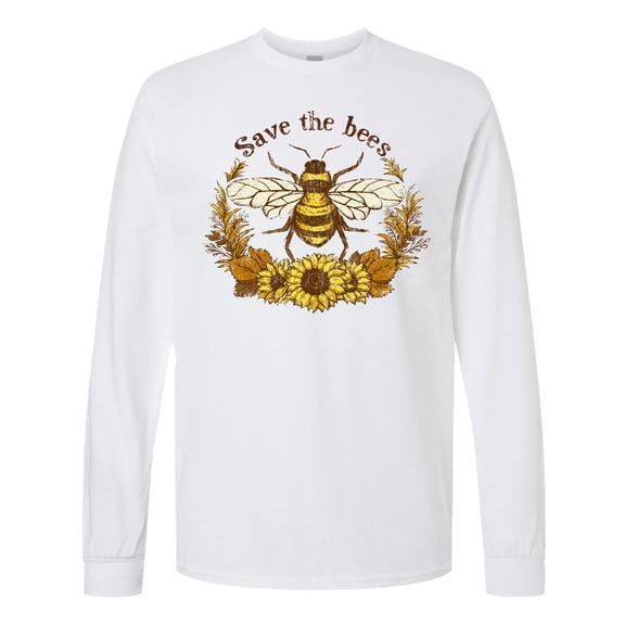 Inktastic Grunge Save the Bees Long Sleeve T-Shirt