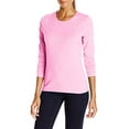 thumbnail image 3 of Hanes T-Shirt Col Rond à Manches Longues pour Femmes, P, Rose Vif, 3 of 3