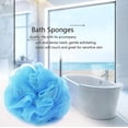 thumbnail image 2 of Esponjas de baño Esponjas de baño Malla Puf Ducha Bola de lavado Grande 5 paquetes 60 g Cada uno Suave Ecológico Para hombres y mujeres Limpiar, suavizar la piel, exfoliar, 2 of 5