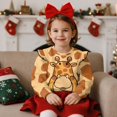 thumbnail image 4 of Garronmavis Cute Giraffe Long Sleeve Pullover Casual Pullover Drop Shoulder Sweater Top Stylish Toddler Girl Sweatshirt Clothes Outfit Polyester Spandex Fabric for Girls 5-6 Years Old, 4 of 7