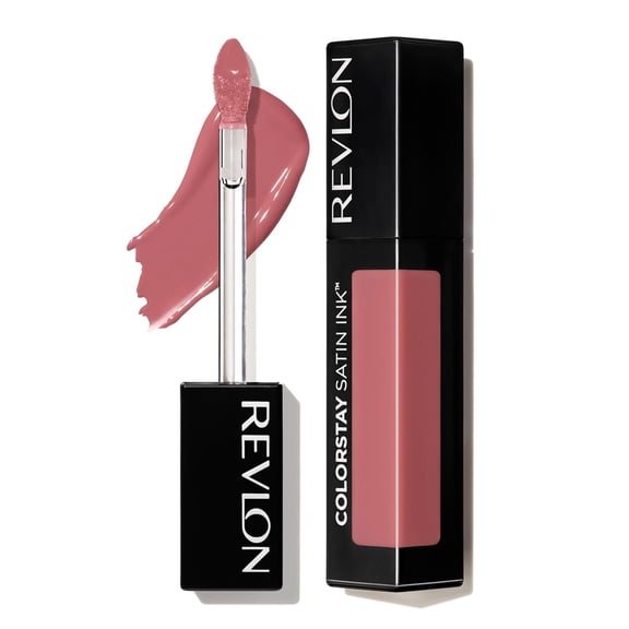 REVLON ColorStay Satin Ink Crown Jewels Liquid Lipstick, Longlasting & Waterproof Lipcolor, Moisturizing Creamy Formula Infused with Black Currant Seed Oil, 037 Majestic Rose, 0.17 fl oz.
