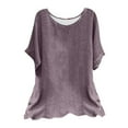 thumbnail image 2 of Zpanxa Womens Plus Size Summer Tops Fashion Women's Summer Round-Neck Short Sleeve Print Casual T-shirt Blouse, 2 of 3