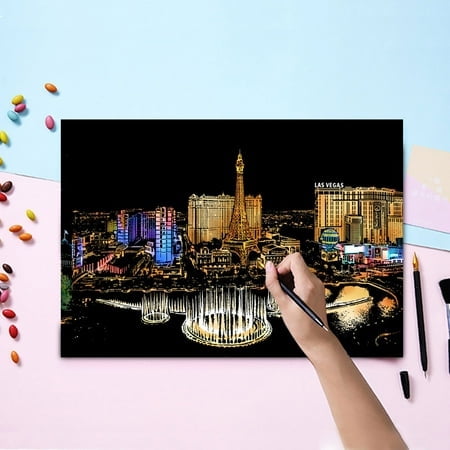 Nightscape DIY Scratch Off Art Kit for Adults Kids Reveal Hidden Designs Educational Activity
