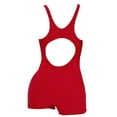 thumbnail image 2 of Sinleey Women's Boyleg One Piece Swimsuit Sleeveless Hollow Out Back Bodysuit Swimwear Athletic Red 3XL, 2 of 3