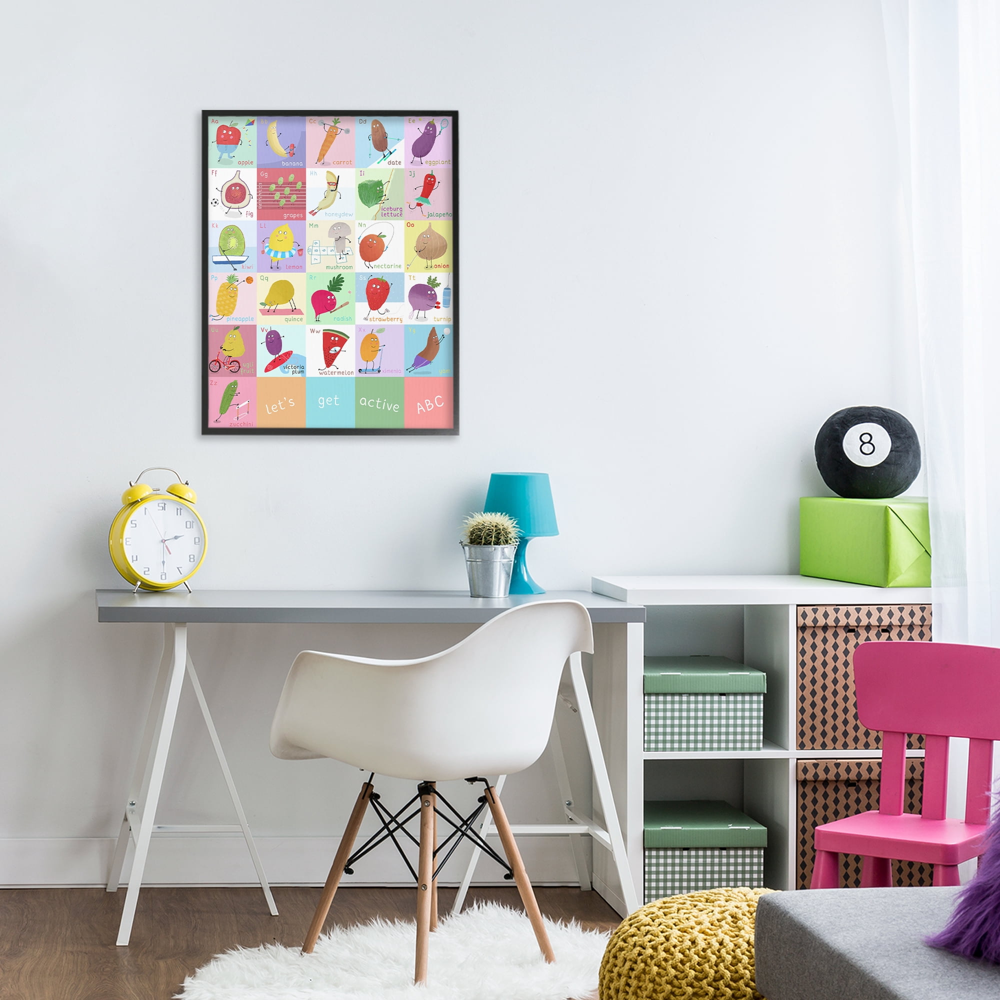 Stupell Industries Let's Get Active ABC's Black Framed Giclee Art, design by Carla Daly