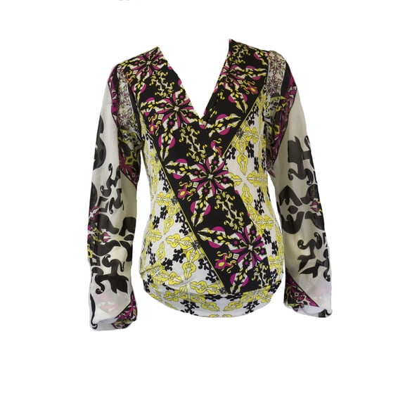 Analili Women's Geometric Design Wrap Top, X-Small