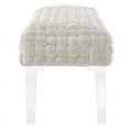 thumbnail image 6 of Modway Prologue Modern Woven Performance Velvet Ottoman in White, 6 of 8