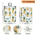 thumbnail image 5 of Yayeee 2 Pack Qtip Holder Bathroom Cotton Swab Canister with Lid Clear Dispenser Set, Pineapple, 5 of 6