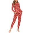 thumbnail image 6 of Ekouaer Womens Pajamas Set Long Sleeve Loungewear Soft Lounge Set Joggers with Pockets, 6 of 7
