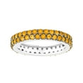 thumbnail image 1 of Sterling Silver with Natural Citrine Two Row Eternity Band Ring, 1 of 3