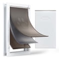 thumbnail image 1 of Puerta para mascotas VEVOR, extragrande, con tres solapas magnéticas y marco de metal, puerta para perros resistente e impermeable para puertas interiores y exteriores, fácil de instalar, 1 of 9