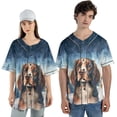 thumbnail image 4 of Hello Winter English Springer Spaniel Welcome Snowy Night Watercolor Vintage All Over Print 3D Baseball Shirt Springers Dog Lover Gifts Softball Sport - 01011, 4 of 6