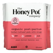 The Honey Pot Company, Organic Herbal-Infused Pads with Wings, Post-Partum , 12 Count