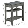 thumbnail image 4 of Convenience Concepts American Heritage 1 Drawer Chairside End Table with Shelves, Wirebrush Dark Gray, 4 of 10
