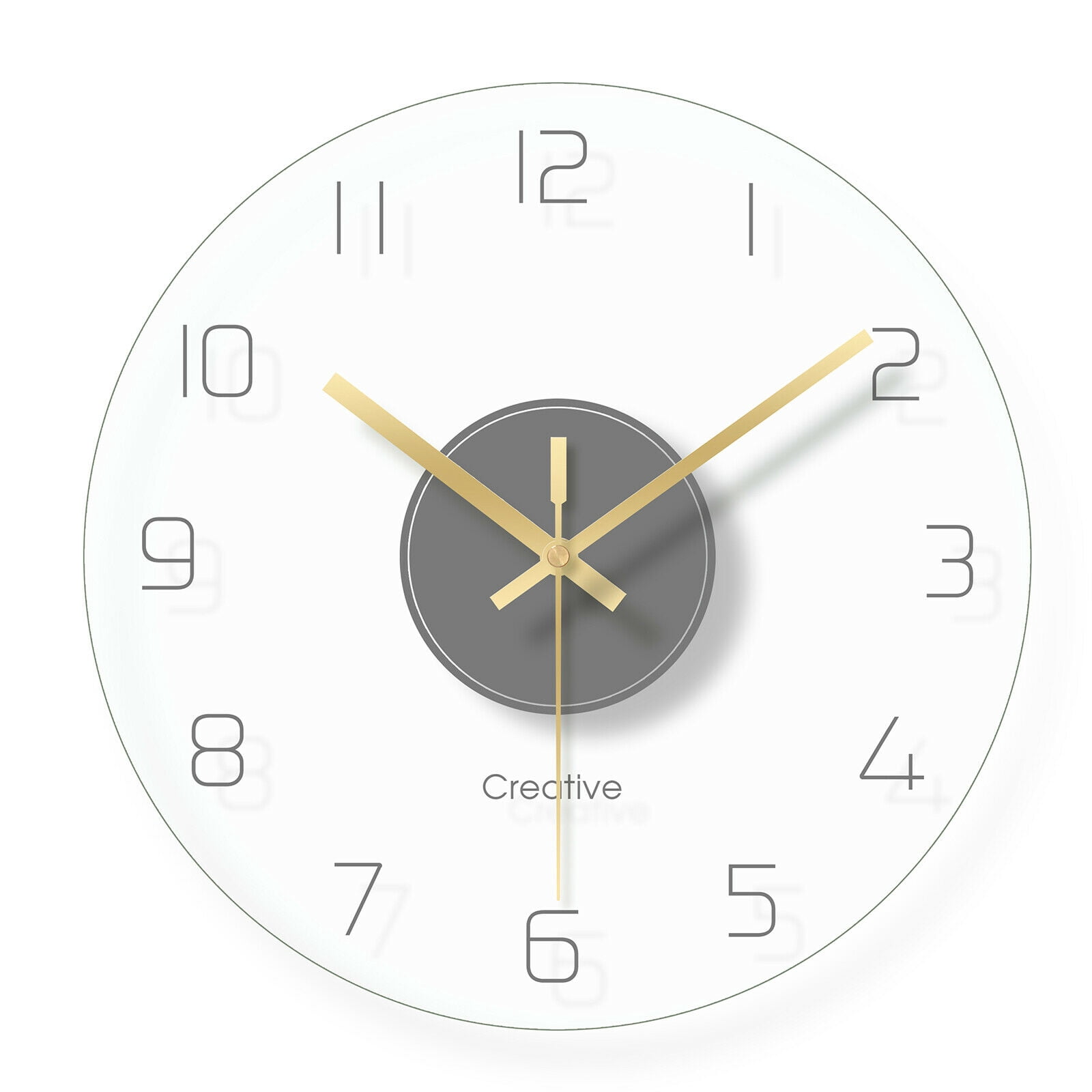 Transparent Wall Clock 30CM Round Tempered Glass Clock Ultra-Thin Quartz Silent Round Tempered Glass Clock Ultra Thin Digital Clock Wall Clock Clear Wall-mounted Clock Creative Modern
