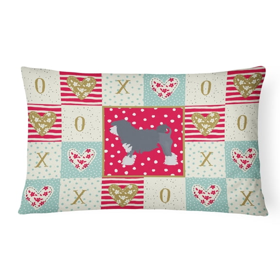Carolines Treasures CK5858PW1216 Lowchen Little Lion Dog 1 Love Canvas Fabric Decorative Pillow, Red, 12H x16W,