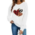 thumbnail image 5 of Yievot Valentines Sweatshirt Women Crew Neck Heart Printed Shirts Casual Lightweight Long Sleeve Pullover Top, White, 5 of 6