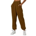 thumbnail image 4 of Kelon Womens Sweatpants 2025 Fall Baggy Wide Leg Sweatpant Fleece Lined Straight Leg Sweat Pants Brown, 4 of 8