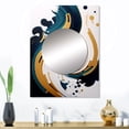 thumbnail image 1 of Designart "Abstract Fusion in Blue and Gold VII" Abstract Mirror Wall Decor - Modern Blue Abstract Large Mirror For Wall Art Decor - 32" x 24" Inch, 1 of 5