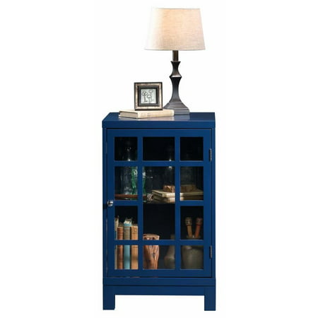 Pemberly Row Accent Curio Cabinet in Indigo Blue (Best Computer Cabinet India)