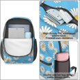 thumbnail image 2 of Daisy Pioneer Flower Blue Pattern 17" Waterproof Oxford School Backpacks for Teens, S-Shape Padded Straps, for School, Travel, Hiking, Camping, 2 of 3